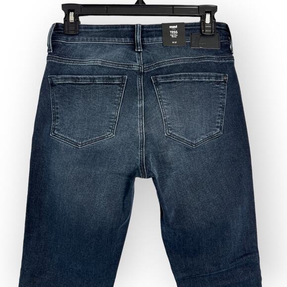 NWT MAVI TESS High Rise Skinny Jeans FRAYED HEM SIZE 27 Dark Blue Wash Denim - Picture 7 of 11